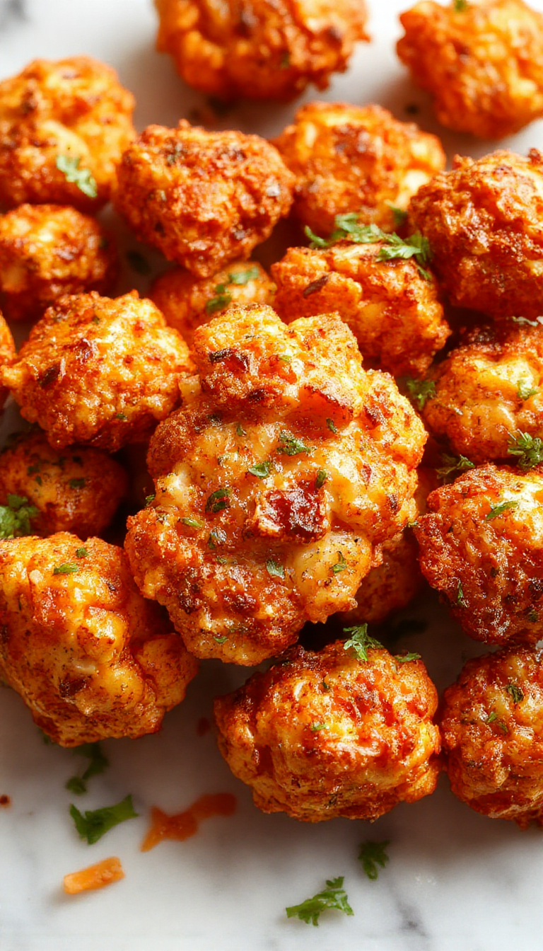 Crispy Air Fryer Buffalo Cauliflower bites served on a plate with fresh celery and blue cheese dressing