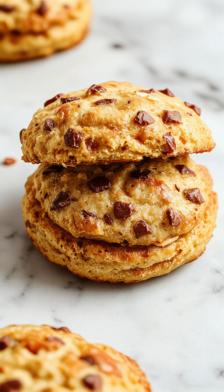 Freshly baked power-packed morning protein biscuits on a rustic wooden table