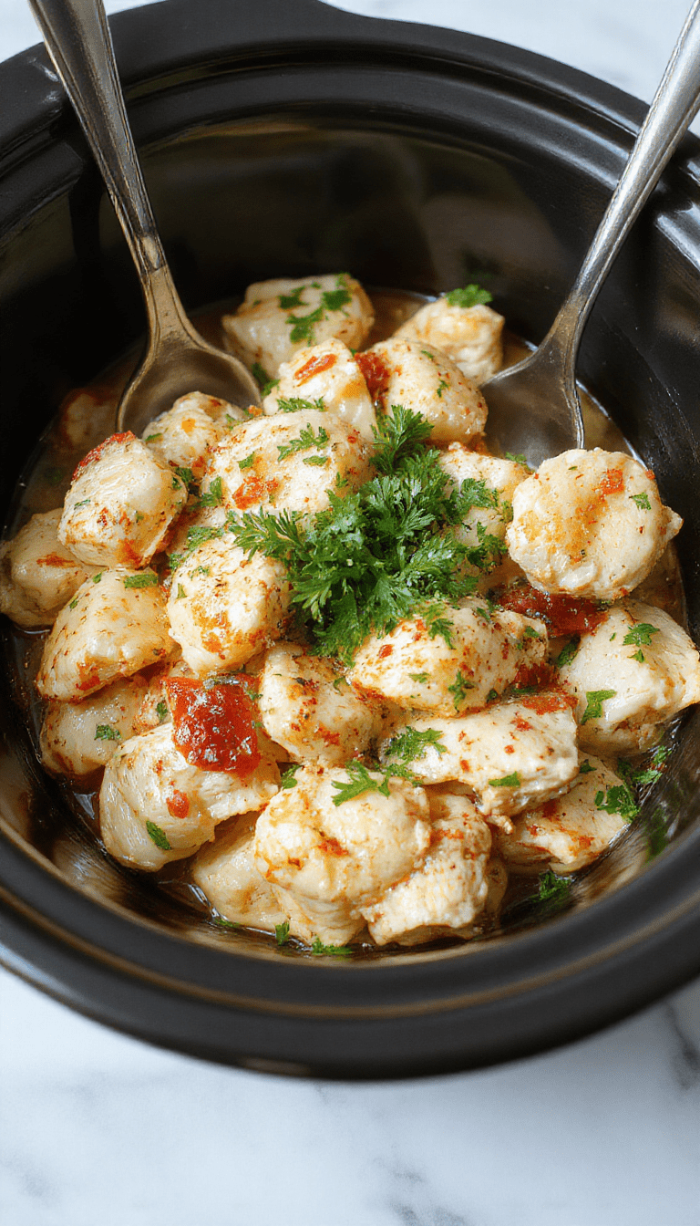 Colorful bowl of creamy chicken tortellini with tender cooked chicken, vibrant green herbs, and a lightly browned cheese tortellini, garnished with fresh basil on a rustic wooden table.