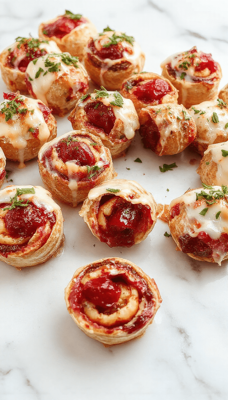 A vibrant plate of spiral-shaped cranberry roll ups with a golden-brown exterior, filled with bright red cranberries and creamy cheese, garnished with fresh mint leaves, styled on a festive holiday table with colorful holiday decorations in the background.