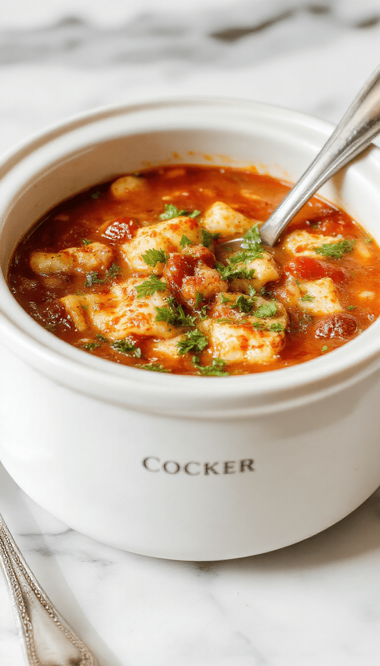 A steaming bowl of hearty lasagna soup with layers of melted cheese, rich tomato broth, and topped with fresh basil, served with bread on a rustic wooden table