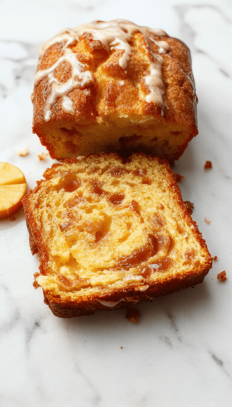 A beautifully sliced apple cider pound cake on a rustic wooden platter, topped with a dusting of powdered sugar and garnished with fresh apple slices and cinnamon sticks, set against a cozy autumn backdrop with warm tones.