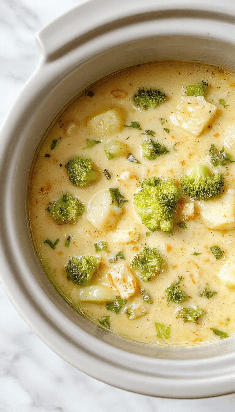 A vibrant bowl of creamy green broccoli potato soup garnished with shredded cheese, served alongside fresh bread on a rustic wooden table, with steam rising highlighting its warm and inviting texture.