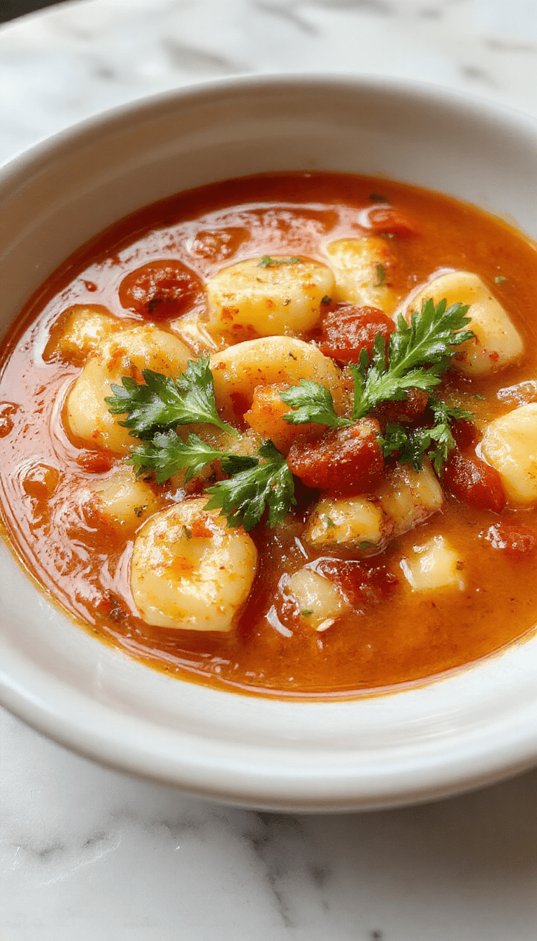 A vibrant bowl of tomato tortellini soup featuring colorful cherry tomatoes, tender tortellini, fresh herbs sprinkled on top, served in a white bowl with a rustic wooden background, steam rising to indicate warmth and freshness.
