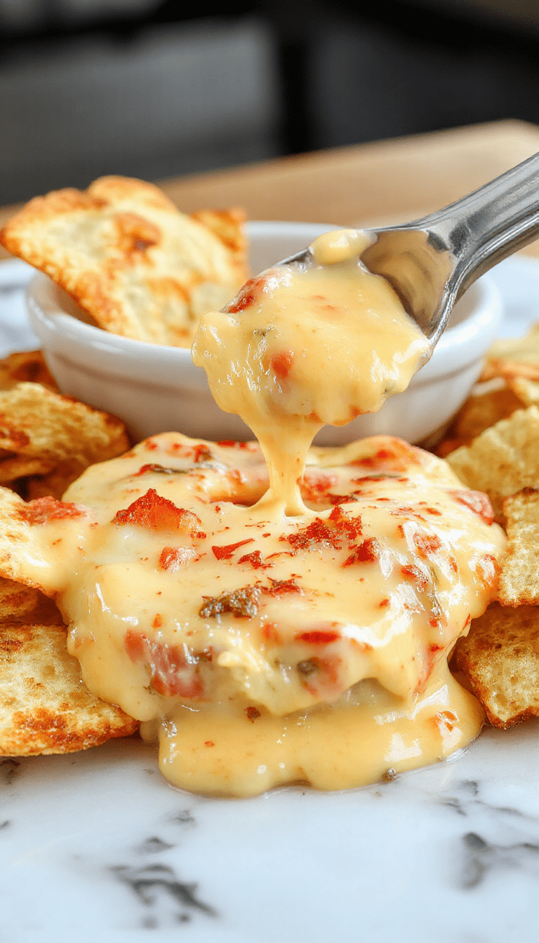 Colorful bowl of Texas Trash Dip with melted cheese, chopped toppings, and crispy chips on a bright wooden surface styled for a festive party scene.