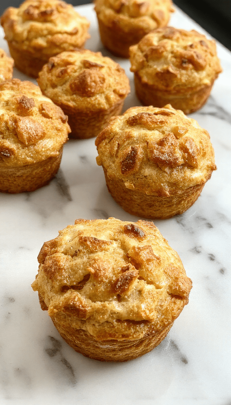 Colorful mini apple pies in a muffin tin, golden-brown crust, filled with diced apples and cinnamon, topped with a sprinkle of sugar, styled on a rustic wooden table with a dusting of powdered sugar.