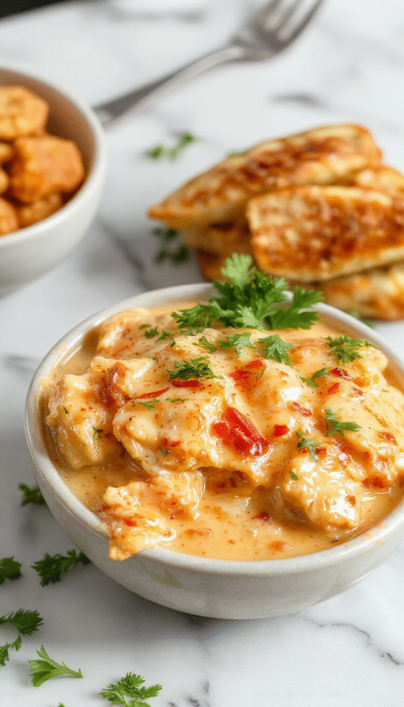 A vibrant white plate showcasing tender butter chicken coated in rich, creamy orange sauce, garnished with fresh cilantro, served alongside steamed rice on a rustic wooden table with a soft-focus background.
