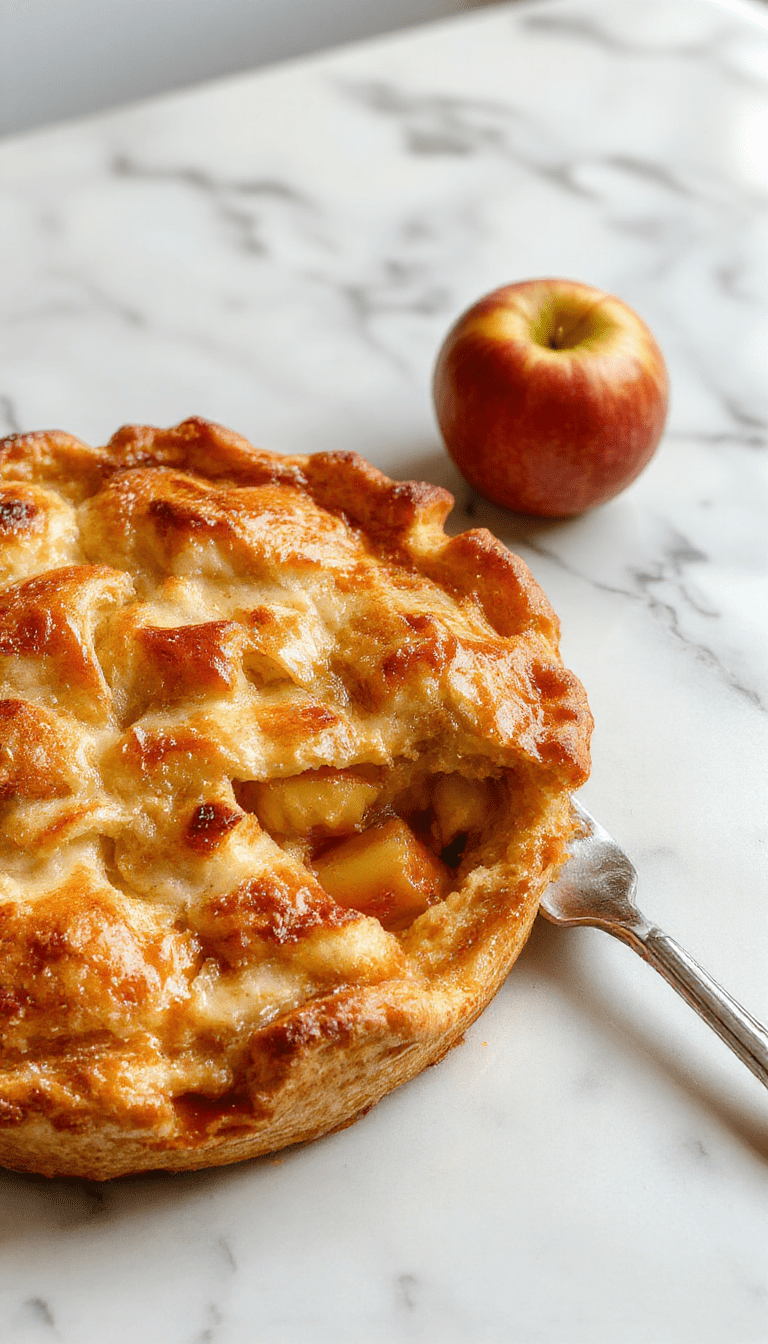 A beautifully sliced homemade apple pie with golden, flaky crust and tender apple filling, topped with cinnamon sugar and served on a rustic plate, with whole apples and cinnamon sticks nearby, styled with a vintage cloth.